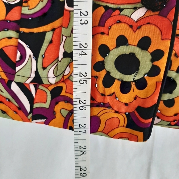 Victor Costa Vintage Ruffled Beaded 3/4 Cap Sleeve Orange Buttonup Jacket Sz 12 - Picture 3 of 9